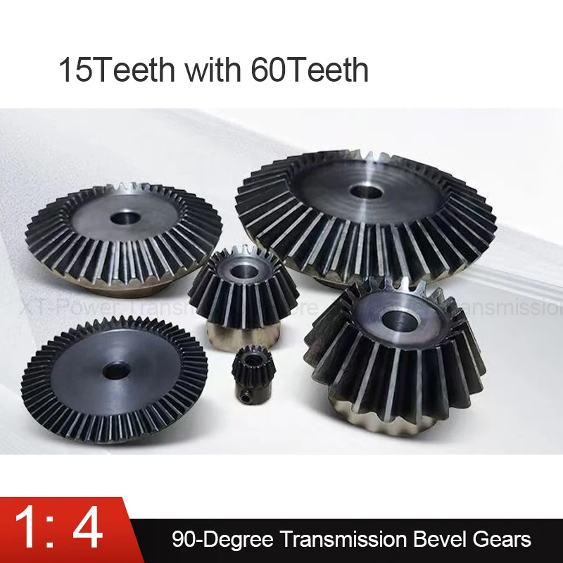 

1 пара, 1 м-2,5 м, 1: 4 скорости, передача на 90 градусов, конические шестерни, 15 зубов с 60 зубьями, 45 # Прецизионная коническая шестерня стального процесса