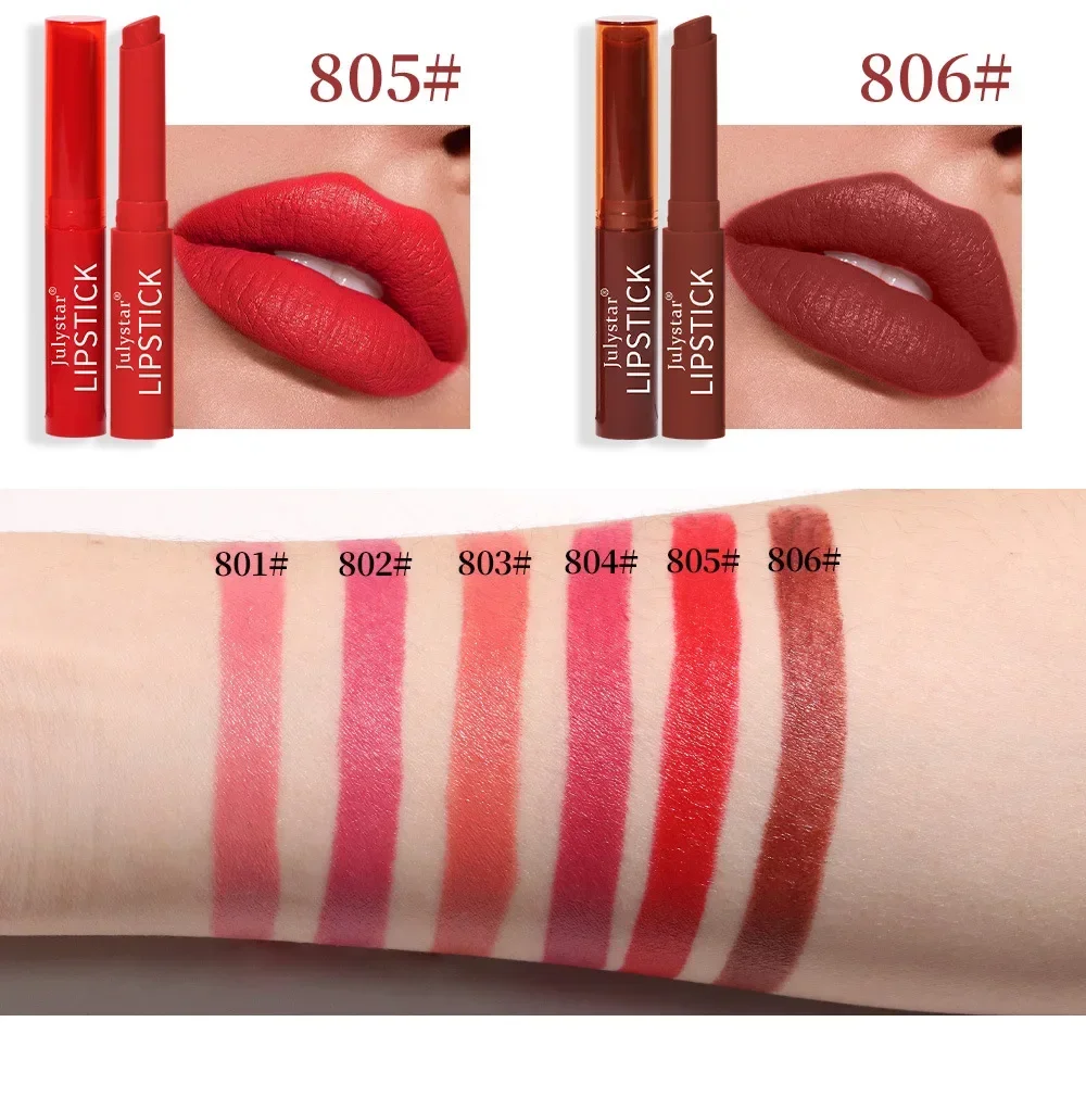 Heallor Lippenstift Bleistift Lip Liner 6 Farben Samt matt wasserdicht langlebigen wisch festen Lippenstift für Lippen Make-up Kosmetik