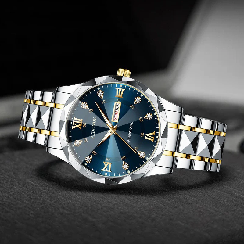 ساعة رجالية فاخرة مقاومة للماء وتقويم التاريخ كوارتز ساعة عصرية للأعمال
