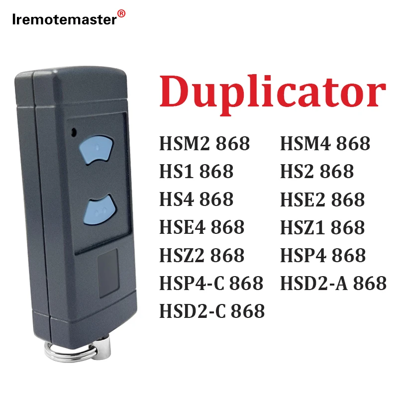 Duplicator HORMANN HSE2 HSE4 868MHz Garage Remote Control Keychain Blue Button Hand Transmitter