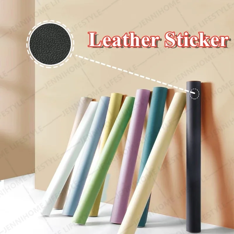 DIY Repair PU Leather Sticker Large Self-Adhesive Wall Sticker Renew Room Decor Fix Sticker for Door Wallpaper Desk Decoration