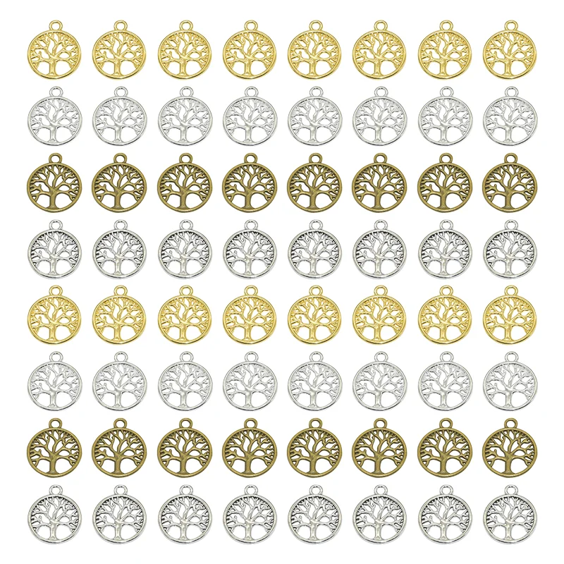 15pcs Alloy Tree Of Life Charms Tibetan Silver Metal Pendants For DIY Necklace Bracelet Jewelry Making and Crafting 24*20mm