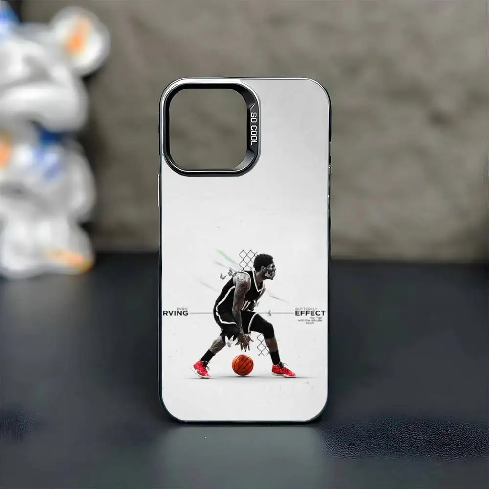 Funda de teléfono K-Kyrie I-Irving 11 para iPhone17,16,15,14,13,12,11 Plus,Pro Max, funda negra mate a prueba de golpes