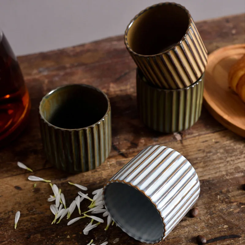 Taza de té de cerámica Retro de estilo japonés, tazas de Sake de porcelana, taza de café, taza de vino, taza de agua, taza de té de la tarde para el hogar