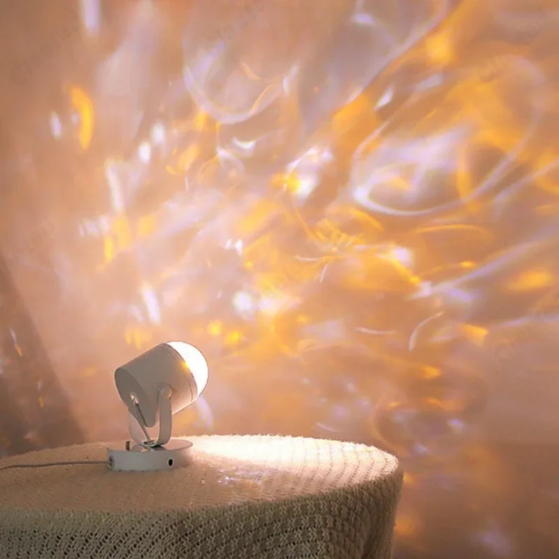 

Настольная лампа с эффектом водной ряби, регулируемая на 180 градусов, для спальни, гостиной, бара, дома, создания атмосферы, декоративное освещение