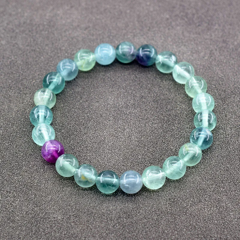 Fluorite Bracelet with Natural Stones 6 8 10mm Beads Charm Jewelry for Women Yoga Meditation Healing Energy Bangle for Man Gift