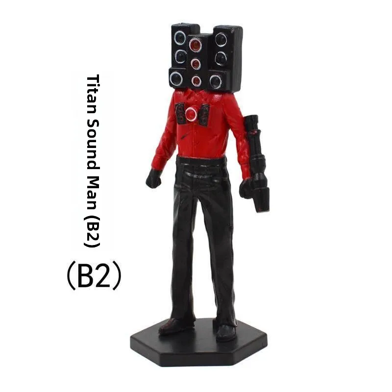 トイレマンフィギュア男の子用おもちゃタイタンサウンドマンモニターマンプレイシングコレクタブルpvcビルディングブロックモデル（年長の男の子と女の子向け）