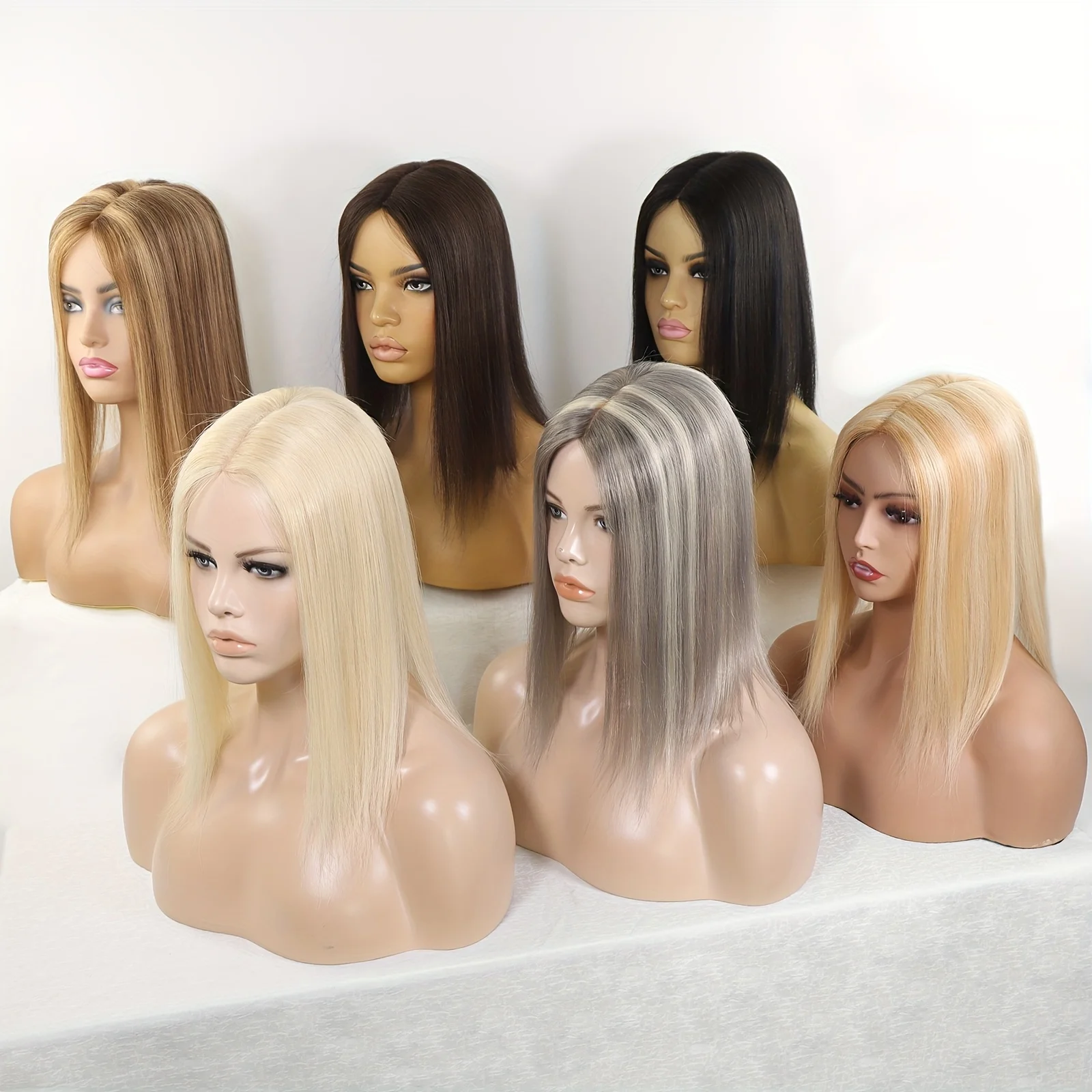 4X6''Blonde Straight Human Hair Toppers for Women 14 Inch Clips,Natural Blonde Hair with PU Base,No Lace Needed,Easy Application
