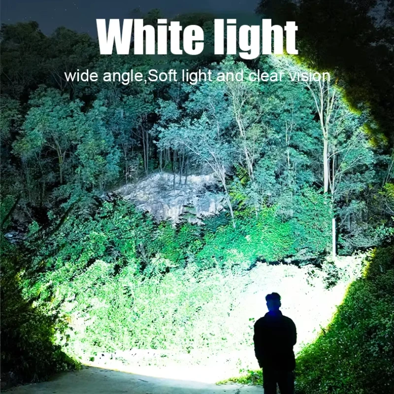 

High Power Rechargeable Led Flashlight Super Big Flashlights 14 Modes with COB Multi-functional High-lumen Torch Outdoor Fishing