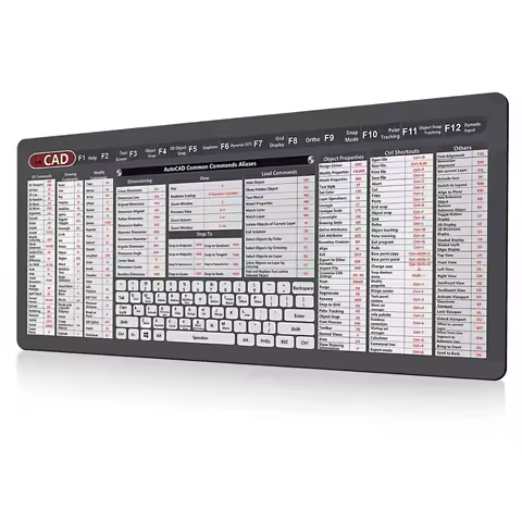 CAD Office Shortcuts Large Lock edge Mouse Pad Extended for AutoCAD Computer Keyboard Non Slip XXL Mousepad Gaming Desk Mat
