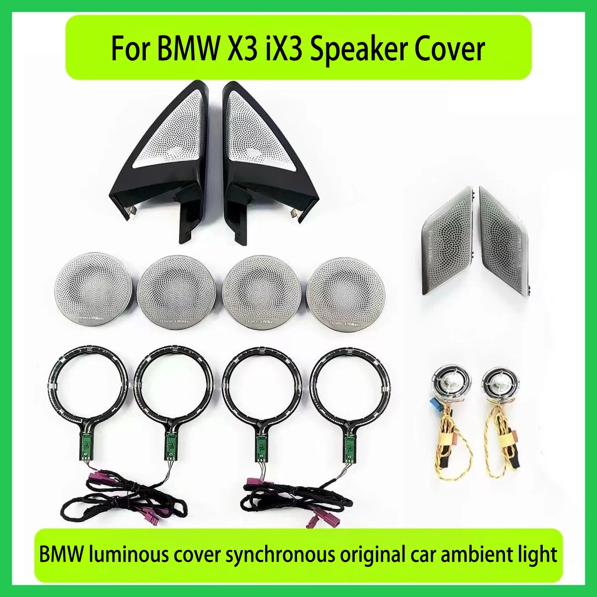 

LED Speaker Cove For BMW X3 IX3 G08 Speaker Covers Grille Decorative Atmosphere Lamp Car Luminous Tweeter Treble Speaker Panel