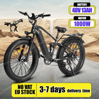 X26B 1000W Powerful Motor Electric Bike 48V13Ah Lithium Battery E Bike Adult Mountain Snow 26*4.0 Inch Fat Tire Electric Bicycle