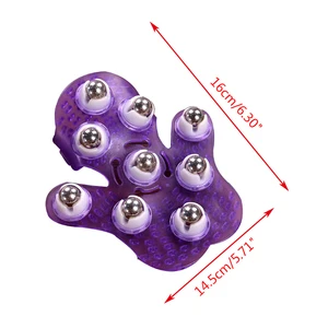 Luva De Massagem Em Forma De Palma, Massageador Corporal, 9 Rolo De 360 Graus, Rolo De Metal, 1Pc 12 principais vendas luva massageador - №9