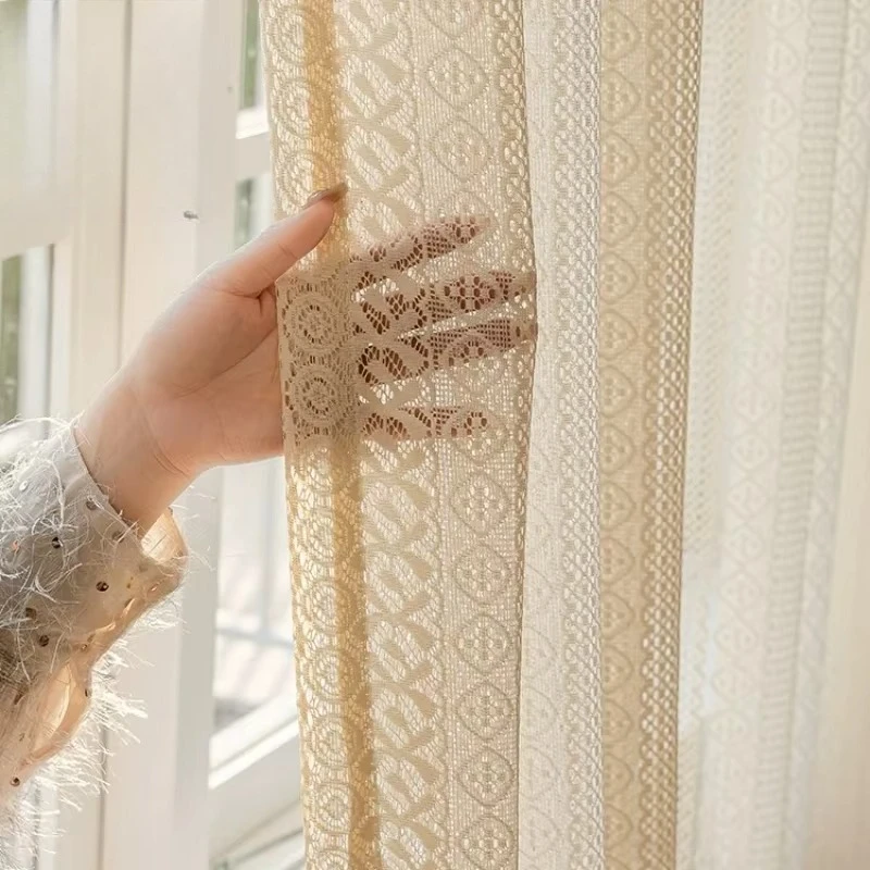 Fantasy Romantic European Hollow Lace Curtains for Living Room Bedroom Dining Nature Vertically Classic Decor Custom Size Tulle