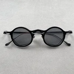 Top Quality Pure Titanium With Magnet Clip On Sunglasses Glasses For Men Women Ultra Light France Designer Round Eyewear Frame