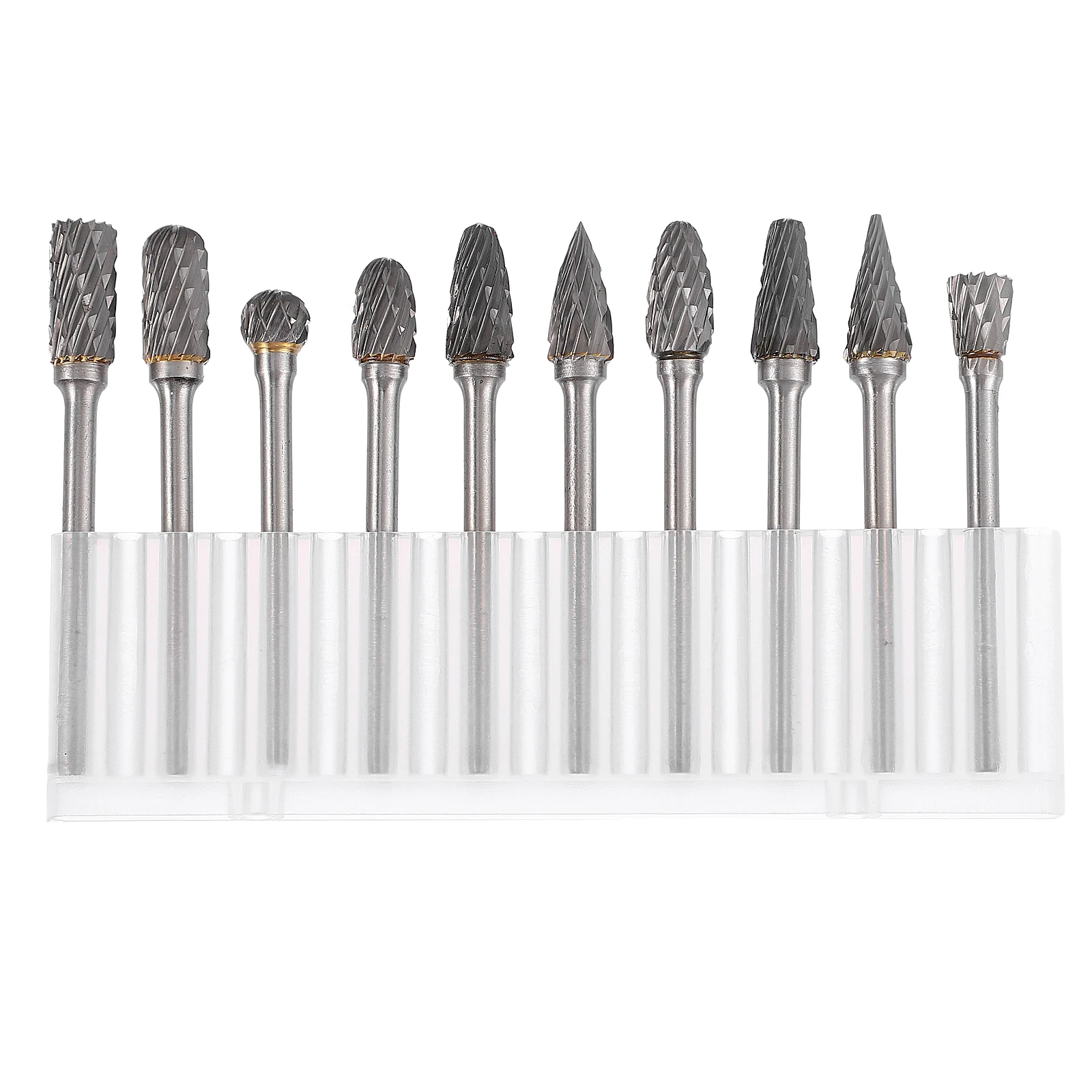 

10pcs Tungsten Carbide Rotary Burr Set Electric Tool Alloy File for Wood Working Hard Material Cutting Carving