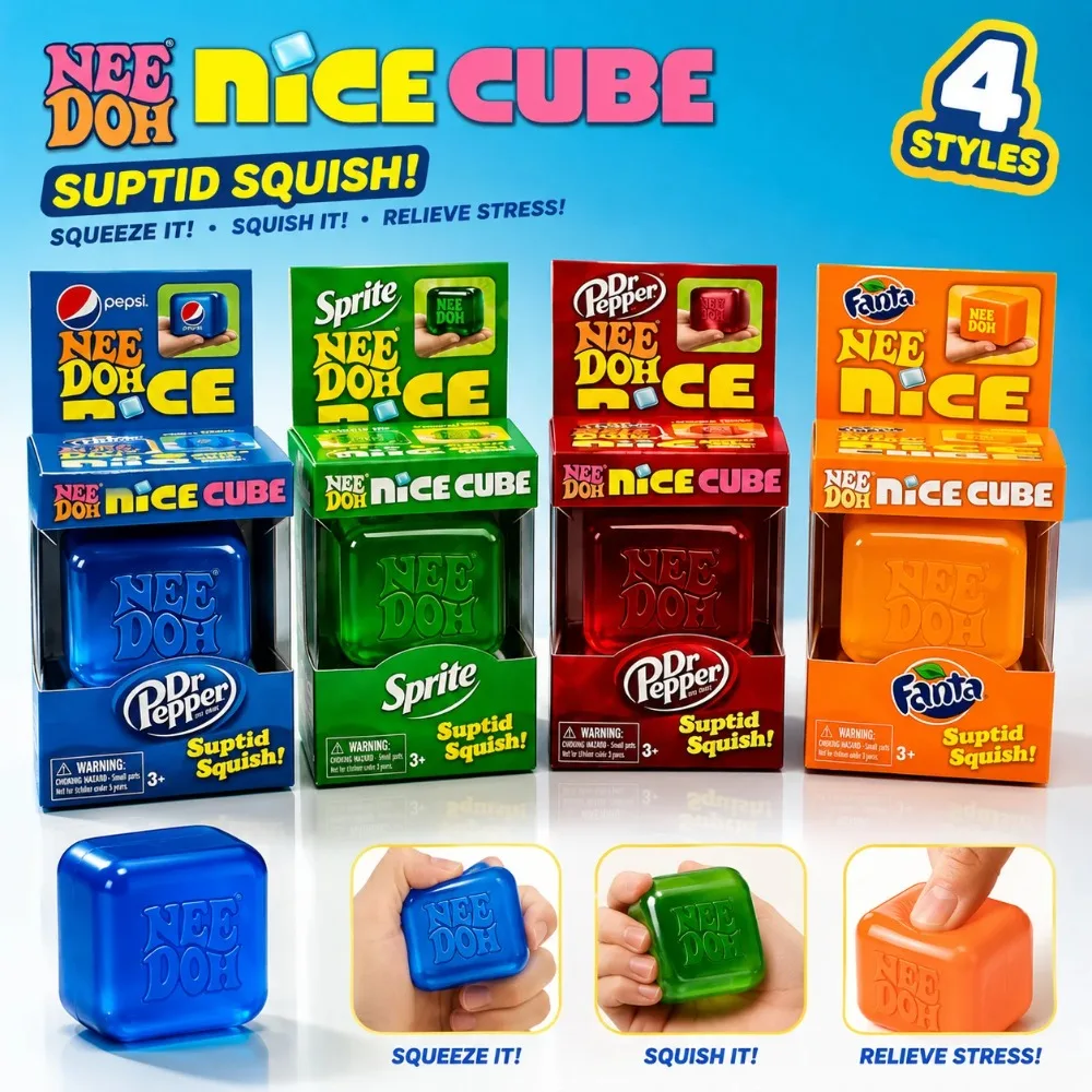 Juguete Antiestrés Retro con Forma de Cubo de Hielo, Mini Pegamento, Sprite, Ventilador, Sensorial, Alivio del Estrés, Decoración de Escritorio, Regalo para Niños y Adultos
