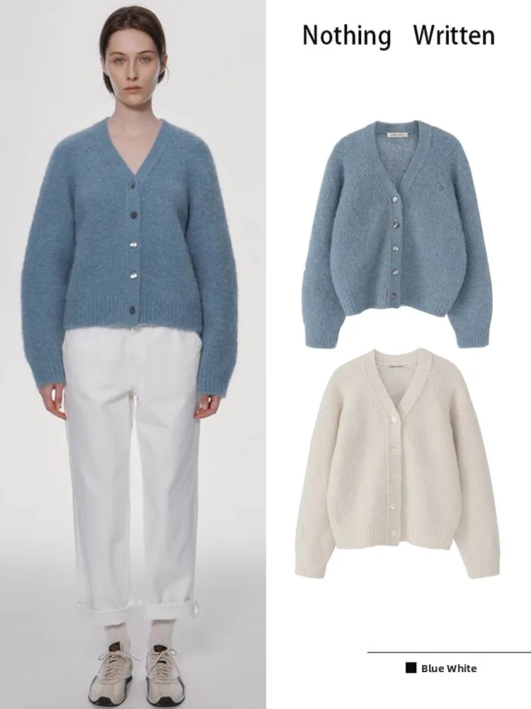 

Женский шерстяной вязаный кардиган Long Sve, повседневный теплый весенний новый свитер в Корейском стиле с v-образным вырезом и застежкой на пуговицы, свитер обычного кроя