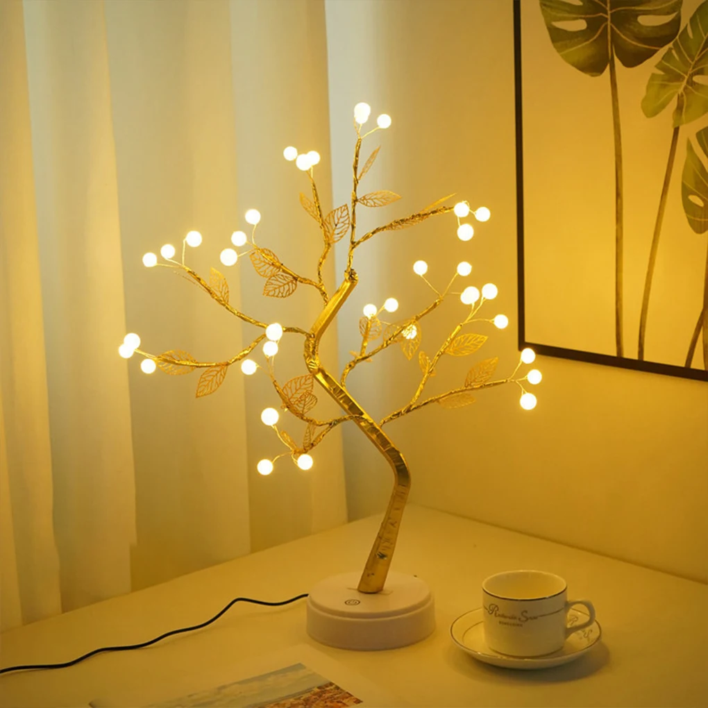 Luce d'atmosfera in stile bonsai ABS con alimentazione USB/batteria per la decorazione domestica Decorazione della camera da letto Luce notturna a LED