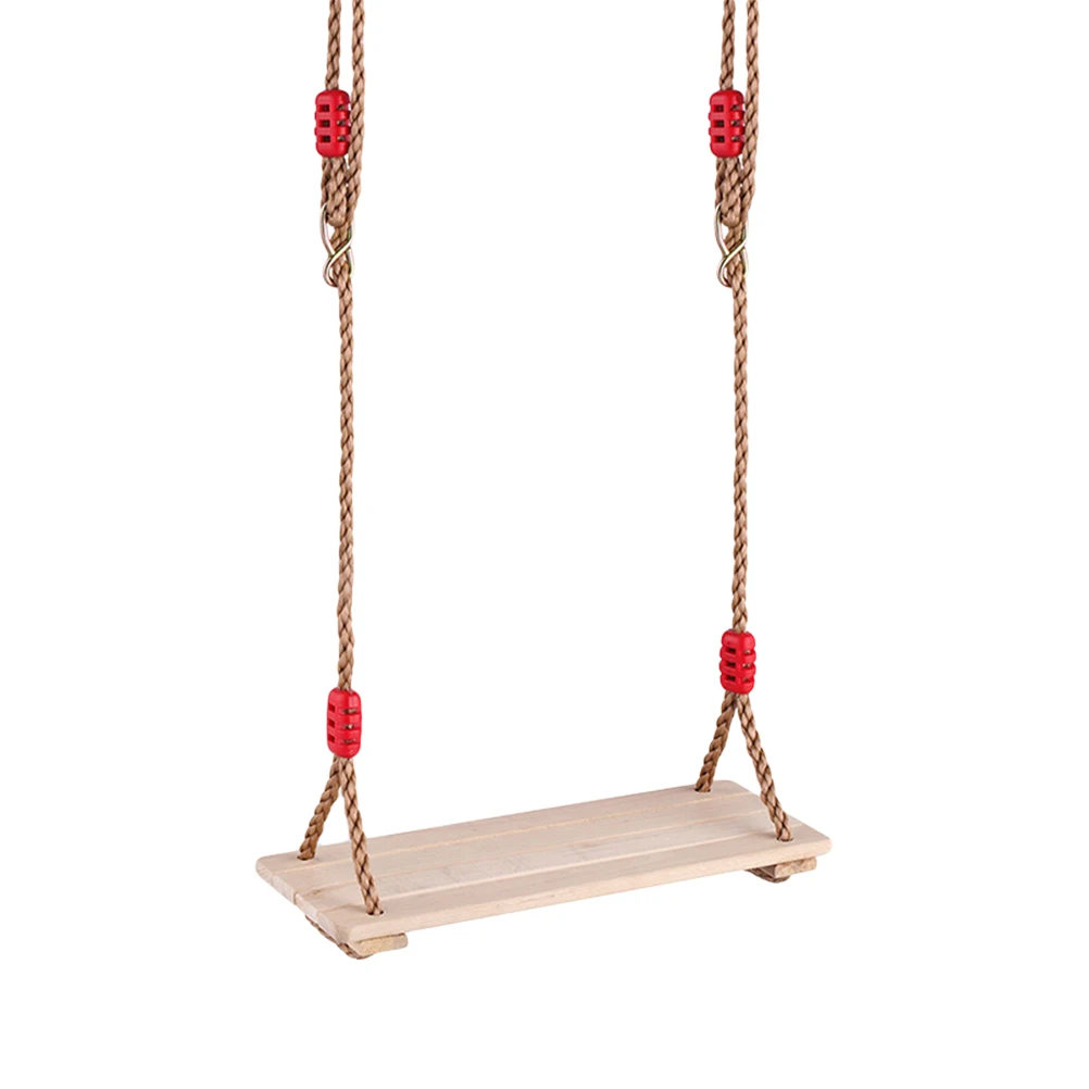 Balançoire suspendue en bois, corde en Nylon pour enfants et adultes, siège d'extérieur et d'intérieur moulé par soufflage, antidérapant, pour arrière-cour, 1 pièces