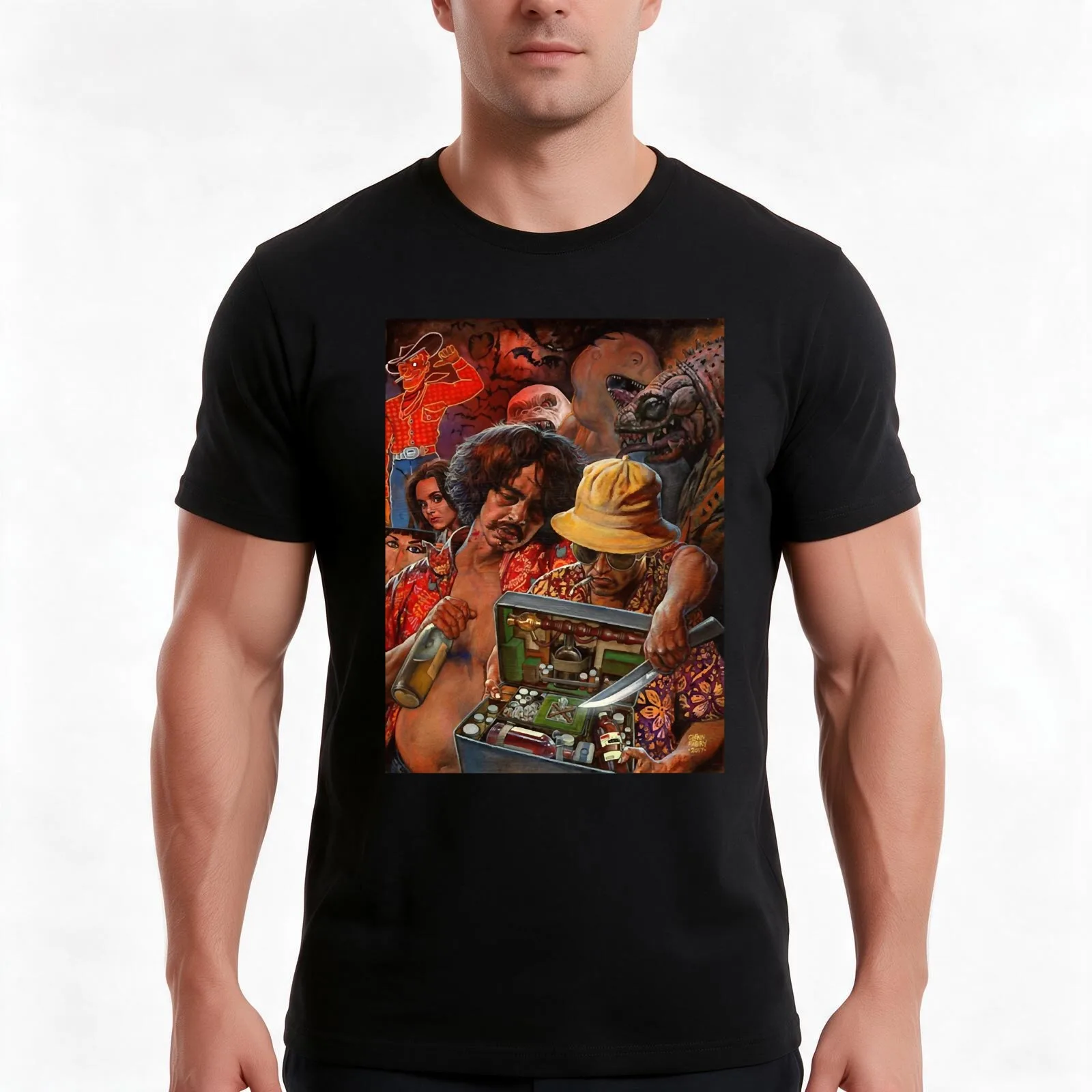 Vintage Style Arts Fear And Loathing In Las Vegas Like To Try Again T-Shirt, Summer Casual Cotton Tee, Oversized Streetwear Tops
