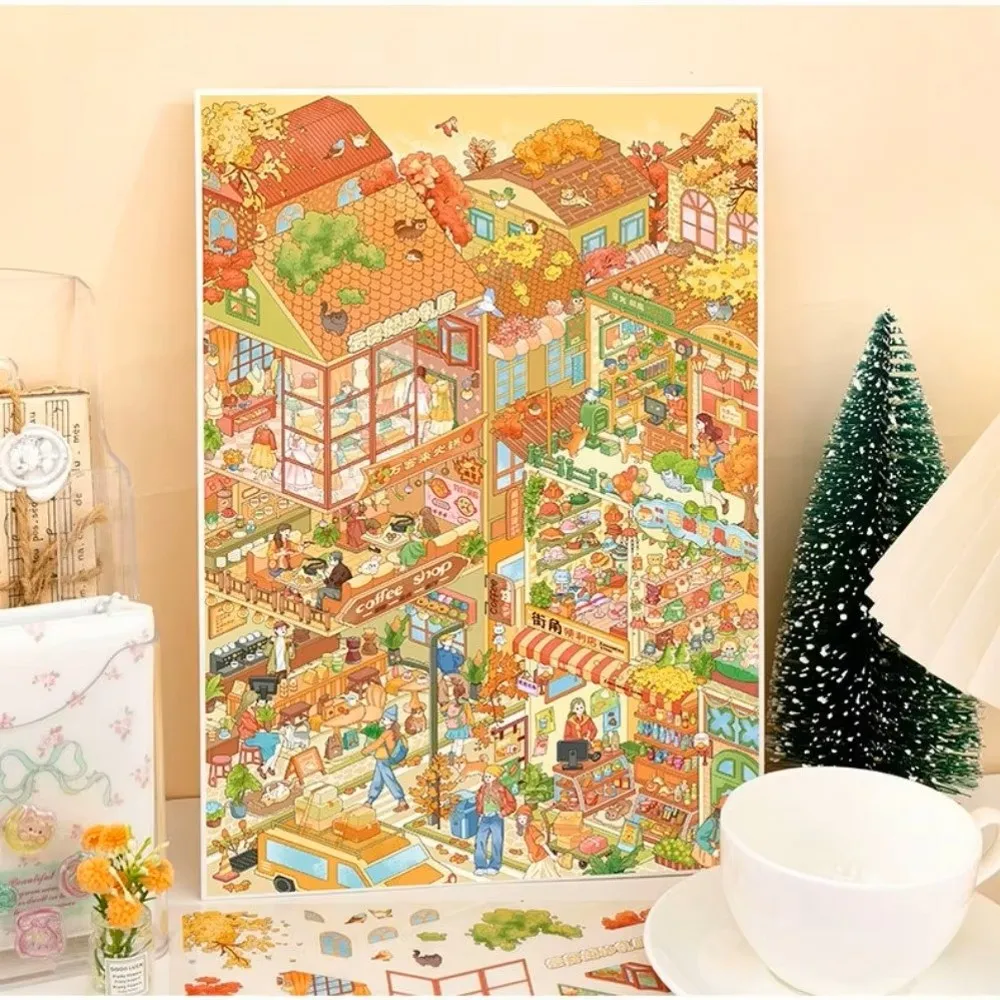 4pcs-adesivos-de-paisagem-de-cidade-em-miniatura-3d-kawaii-para-diy-decoracao-de-Album-de-scrapbook-presente-divertido