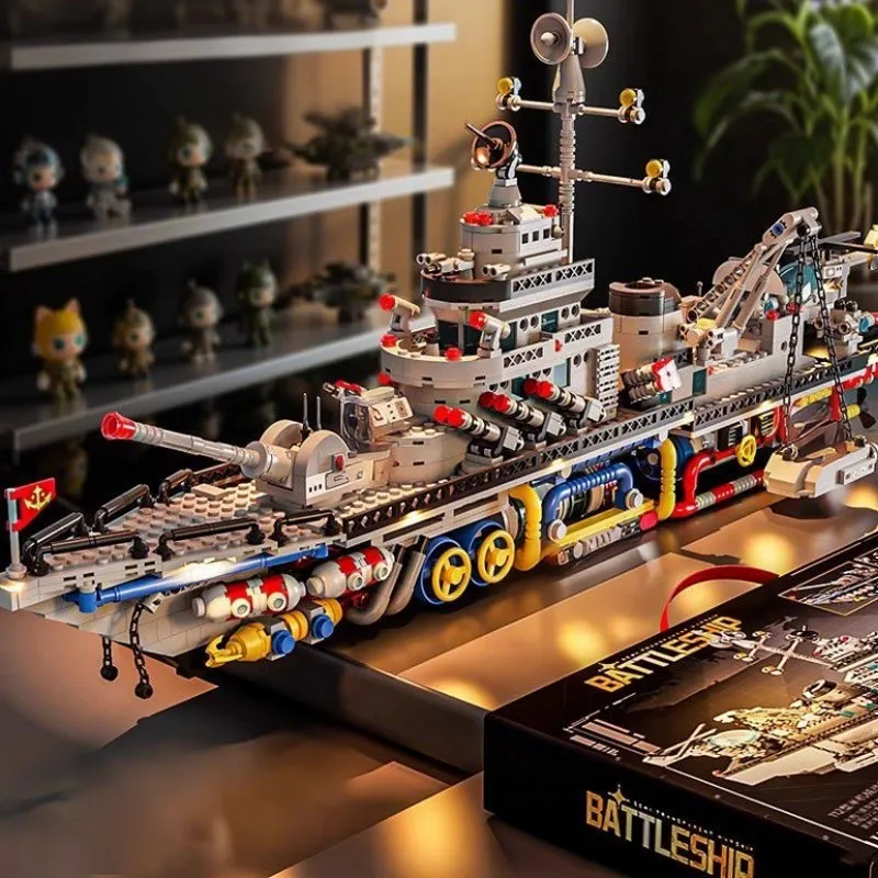 

Giant 1847 PCS Navy Building Blocks Set Semi-Transparent Warship Military Ship Model Assembly Bricks Children Toy Christmas Gift