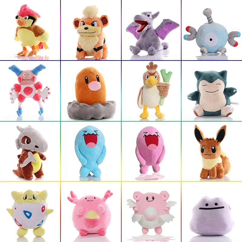 Pokémon Pidgeotto Growlithe Snorlax Cubone Plush Toys 20cm Cartoon Aerodactyl Eevee Magnemite Snorlax Diglett Doll Birthday Gift