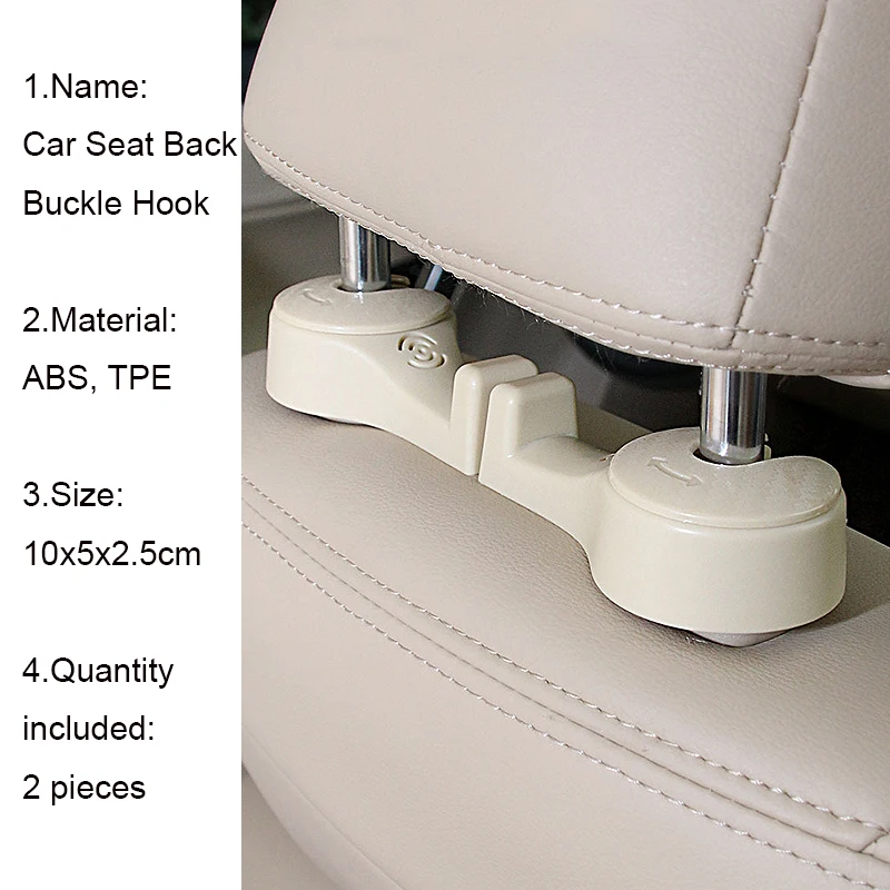 Auto Sitz Zurück Haken Kopfstütze Versteckte Halterung Auto Fahrzeug Rücksitz Organizer Auto Zubehör Hängen Haken Lagerung Aufhänger Universal – Detail 5