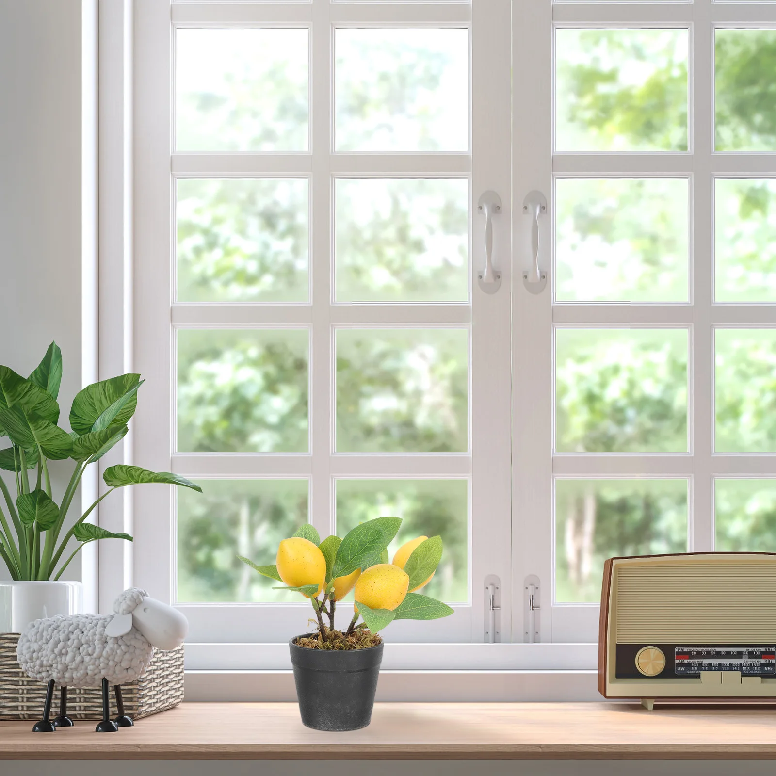 

Fruit Lemon Decor Home Fake Potted Bonsai Artificial Plastic Kitchen Desktop nament Long Term Use Realistic