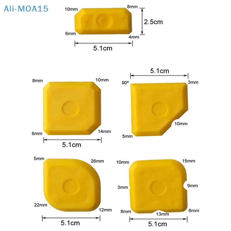 مجموعة ملاعق سيليكون لتنظيف مانعات التسرب ، مزيل الجص ، مجموعة أدوات الكاشط ، مجرفة التنعيم ، حشو المفاصل ، 5 49 #6