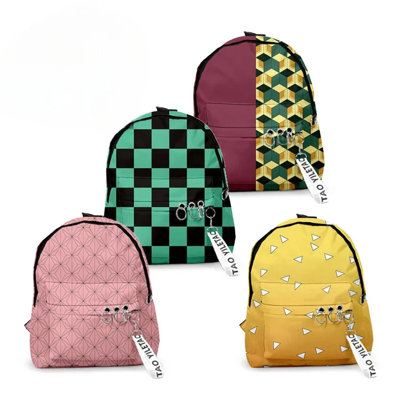 Kimetsu No Yaiba borsa da scuola Kamado Tanjirou zaino borsa di tela Unisex Tomioka Giyuu borsa per Notebook da viaggio Costume Cosplay