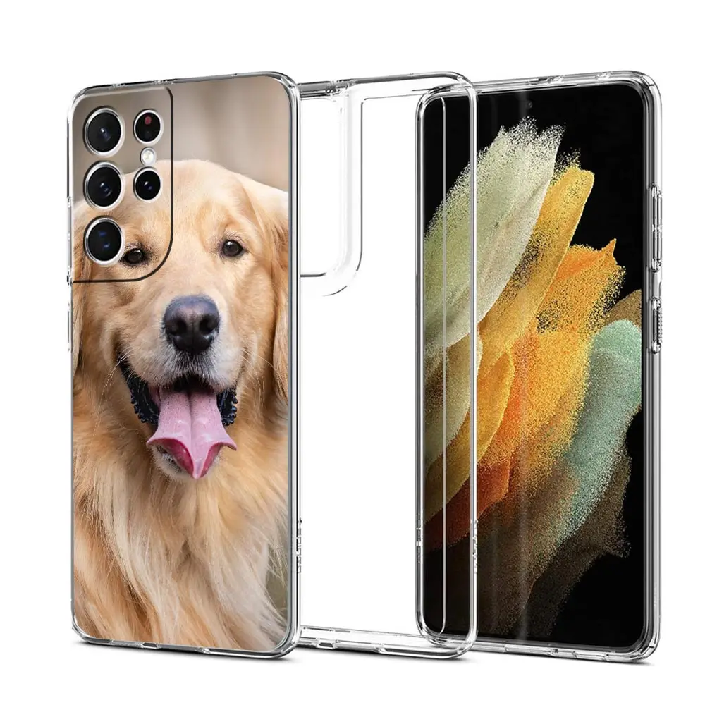 Golden Retriever Friend Phone Case For Samsung Galaxy S22 S21 S20 FE Ultra 5G S10 S10E S9 S8 Plus Note 10 20 Soft Clear Cover