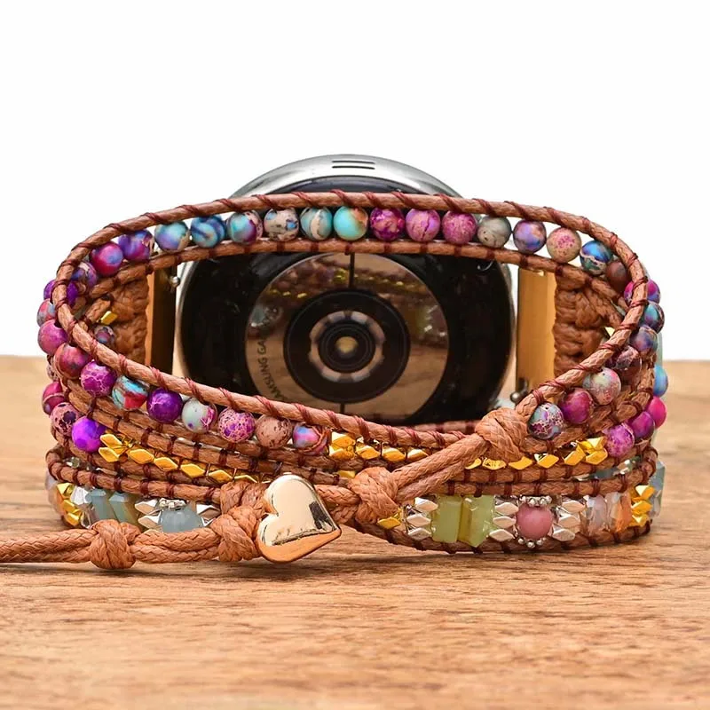 22mm 20mm Watch Strap For Samsung watch 4 3 Strap Boho Natural Stone Bracelet Amazfit Bip GTS 2 2e 2mini Band GT2Pro GTR2e GT2 3