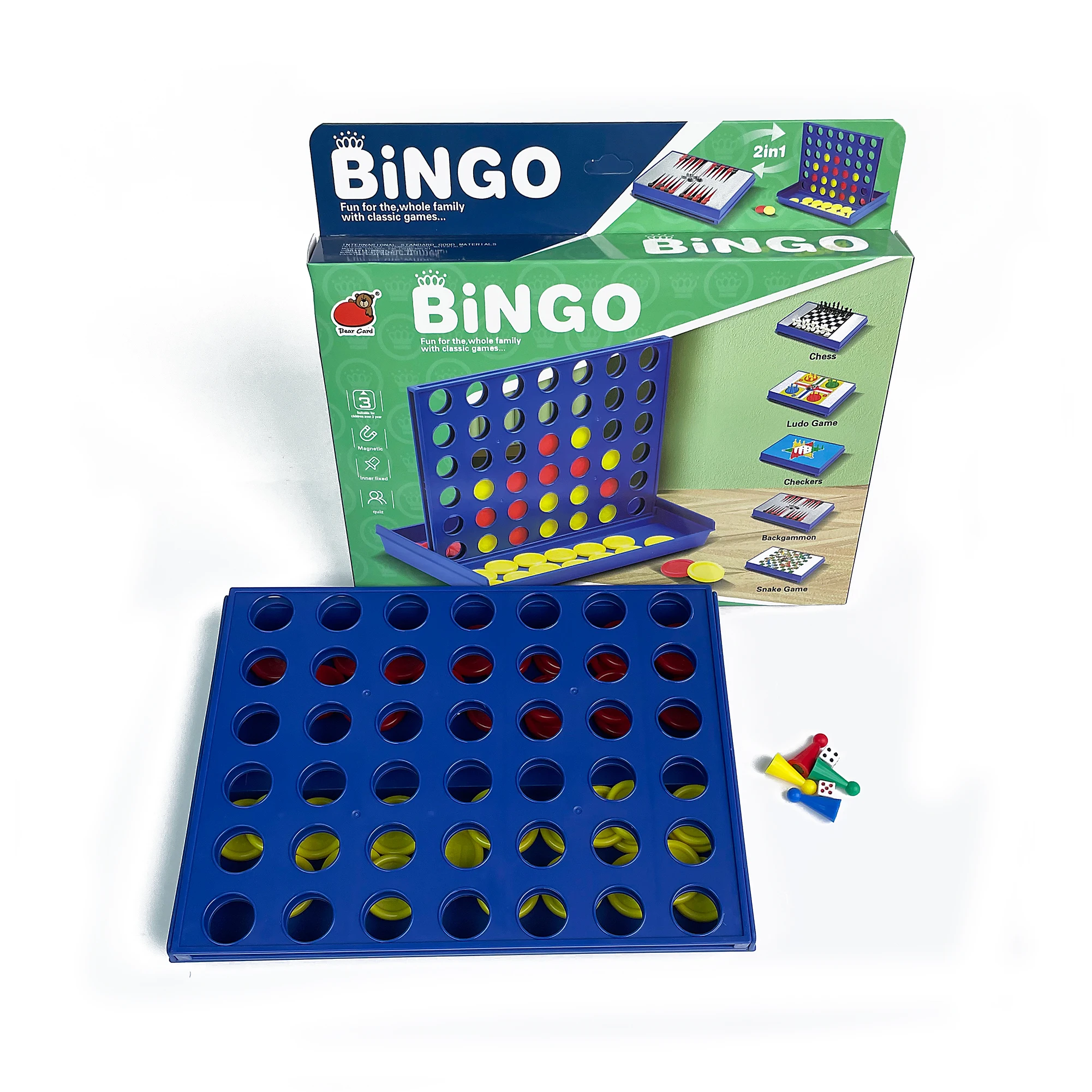 

2 in 1 Foldable Magnetic Snakes and Ladders Four in a Row Board Game Portable Plastic Tabletop Travel Outdoor Set