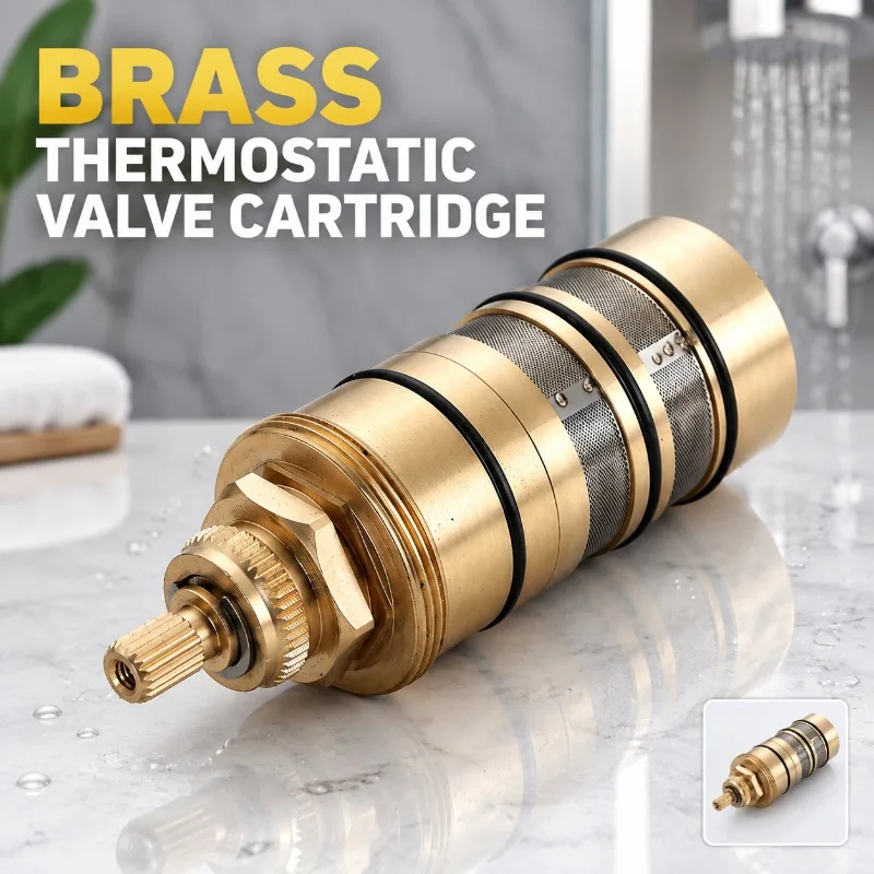 Brass Thermostatic Cartridge Model 130156 Shower Temperature Control Core Replacement Repair Spare Part for Thermostatic Shower