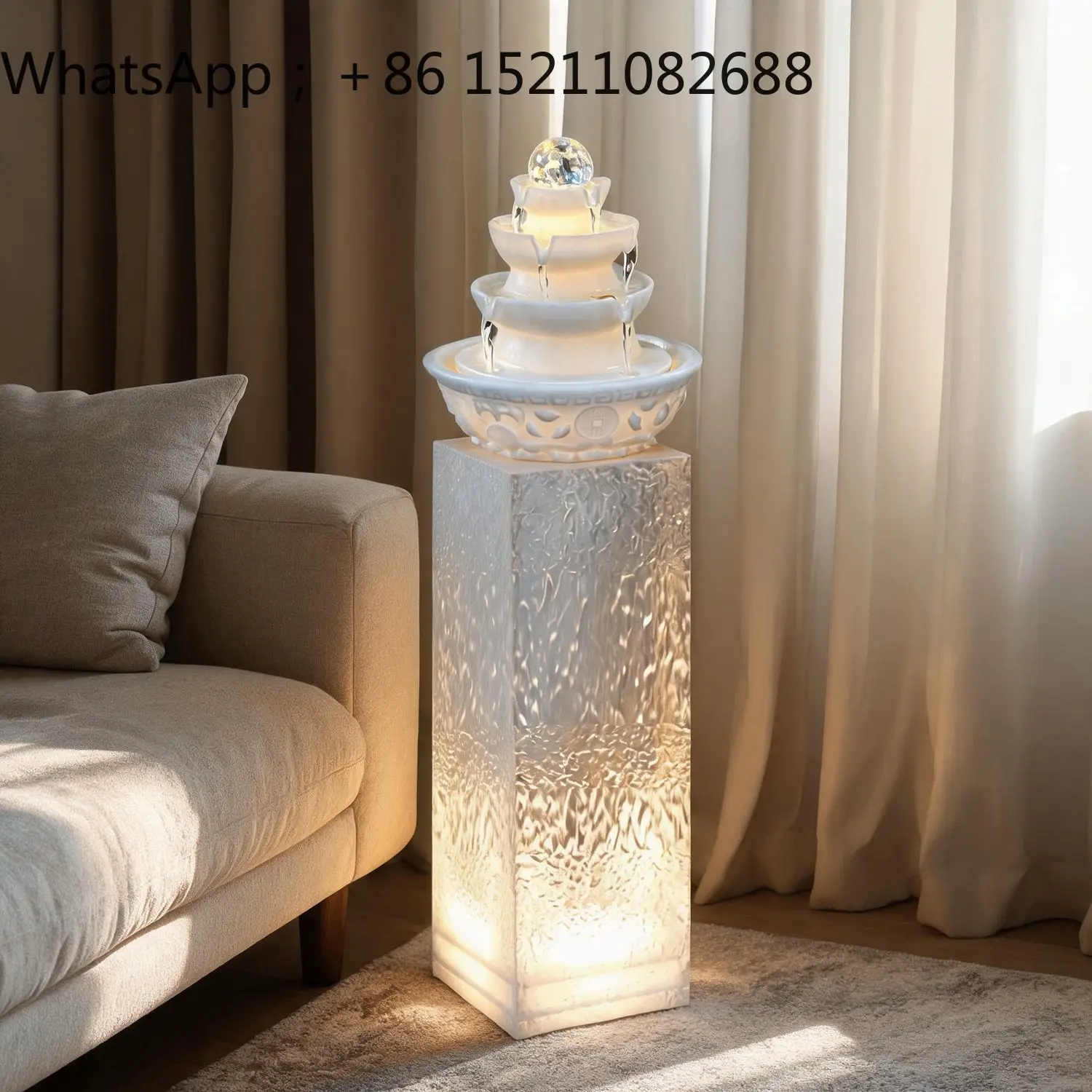 LLY flowing water ornament circulating water office villa landscape decoration lucky and rich floor ornament