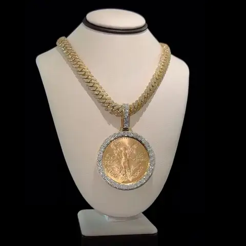 Pendant Coin Medal LYEE CYEE Cuban Chain Necklace Coin Medal Pendant Is Suitable for Christmas and Easter Streetwear Shows and Can Be Paired with Cuban Chain Decorative Accessories. It Is a Unique Jewelry Gift for Holidays/Birthdays/Parties