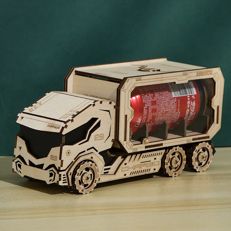 Money Box High Difficulty Truck Puzzle DIY Truck Piggy Bank 3D Wooden Puzzle Jigsaw for Adults Kids Gift