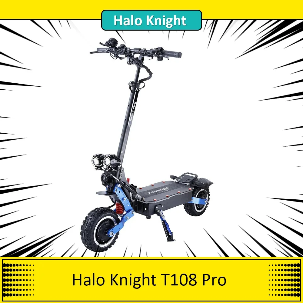 Halo Knight T108 Pro Electric Scooter 11'' Off-road Tire 3000W*2 Motors 95km/h Max Speed 60V 38.4Ah Battery 80km Range For Adult