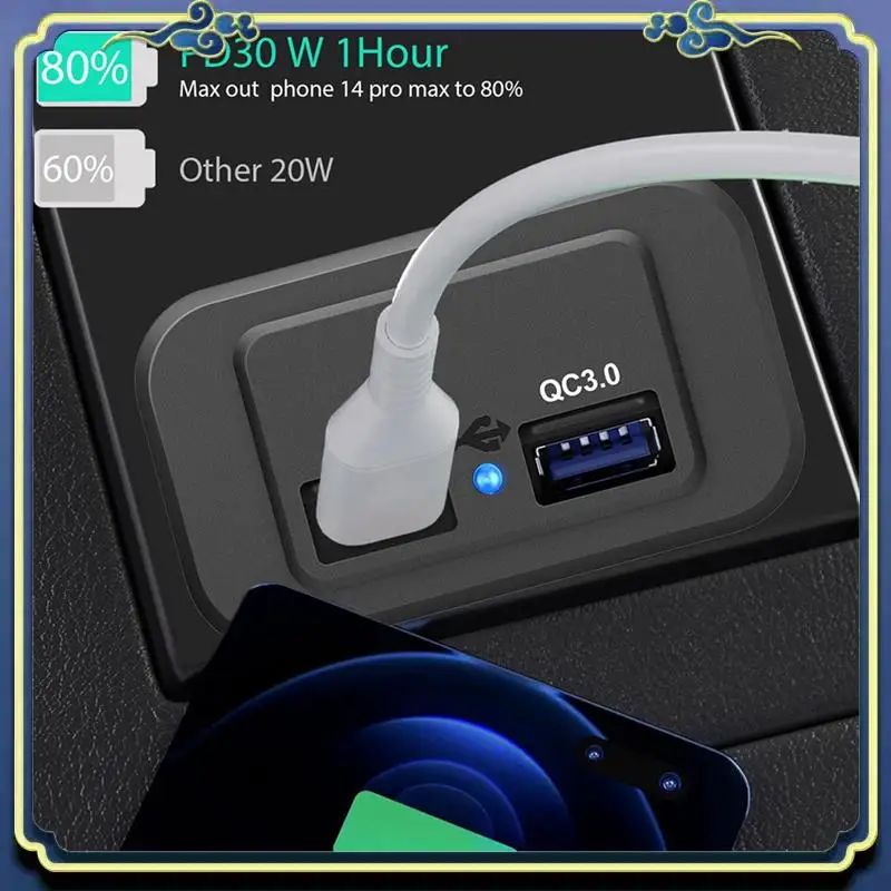 

Portable 12PCS 12V/24V RV USB Outlet, Dual PD3.0 Type-C (USB C)& Quick Charge QC3.0 USB-A Port Panel Mount Car USB Socket Charge
