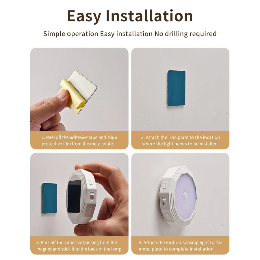 LED الذكية جسم الإنسان الاستشعار مصباح الليل USB شحن الإضاءة التلقائية في حالات الطوارئ اللاسلكية المغناطيسي شفط استخدام الجدار الخفيفة #5