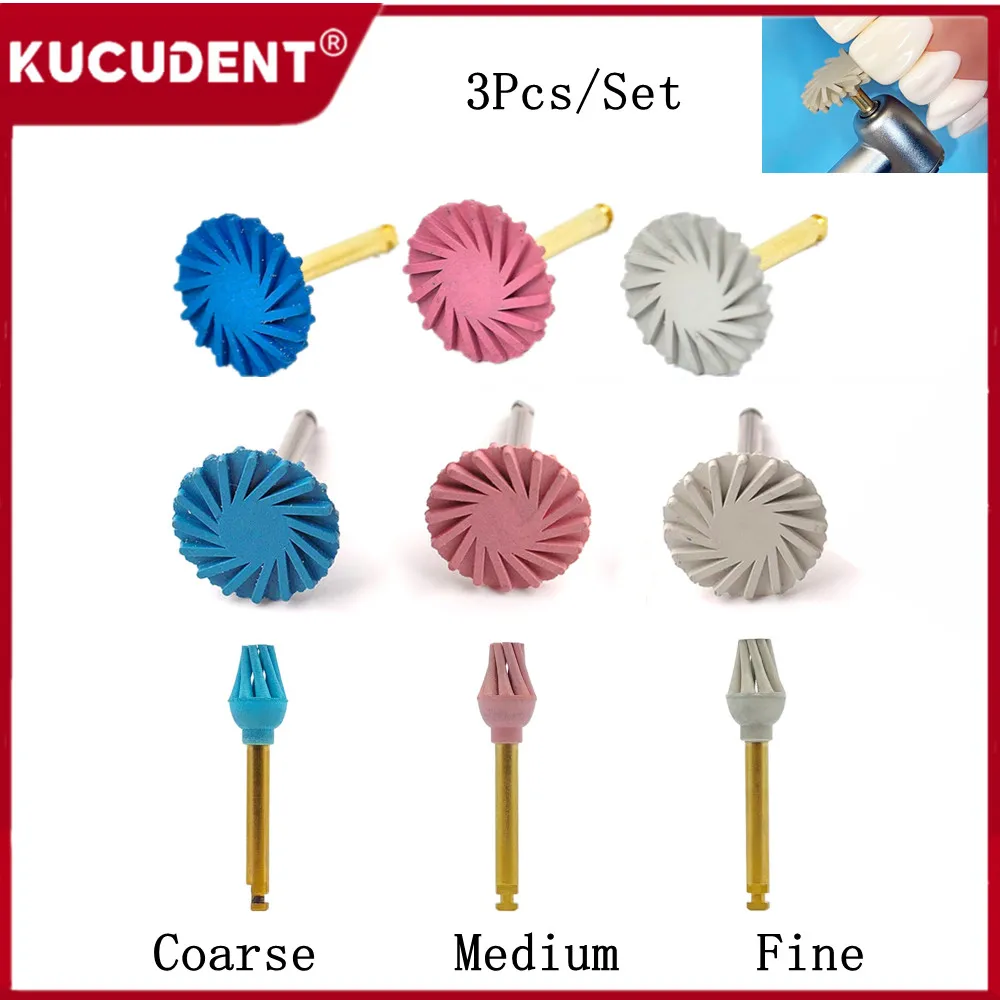 

3Pcs/1PC Dental Rubber Polisher Composite Resin Diamond System Burs RA Polishing Disc Wheel Kit Spiral Flex Brush Dentist Tools