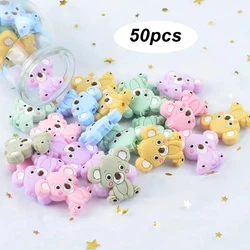 LOFCA 50pcs Silicone Beads Mini Koala Cute Fashion Jewelry Beads  Keychain Necklace Accessories for making jewelry