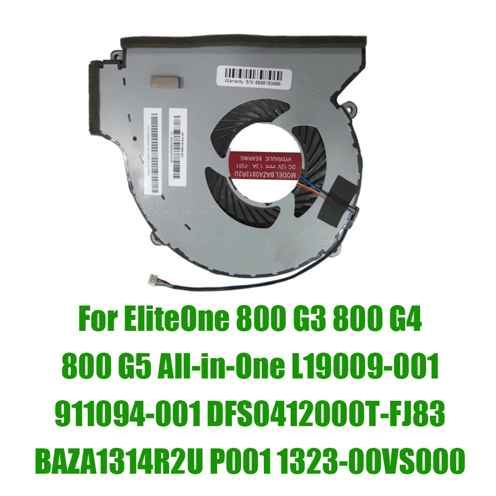 Ventilador de refrigeración para HP EliteOne 800 G3 800 G4 800 G5 All-in-One L19009-001 911094-001 DFS0412000T-FJ83 BAZA1314R2U P001 DC12V