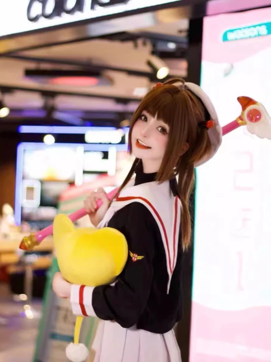 Anime Cardcaptor Sakura Card Captor Kinomoto Sakura Li Syaoran Cosplay Costume School Uniform Man Woman Campus Sailor Suit