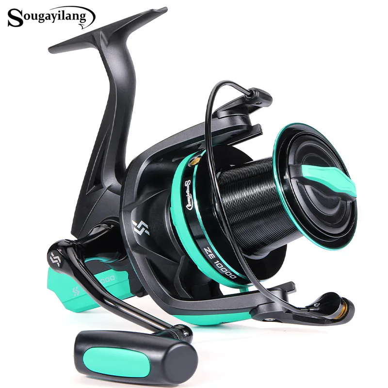 Sougayilang Fishing Reel 10000 Series 4.6:1 Gear Ratio Spinning Reel Max Drag 25Kg with Metal Body Smooth Carp Reels Pesca