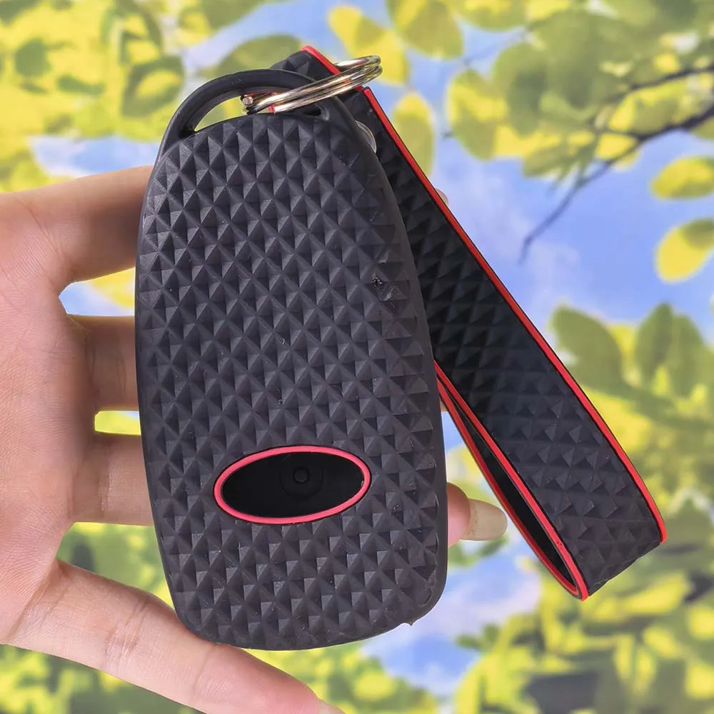 Non-slip Diamond Grid Key Cover With Keychain For Chery Jaecoo J6 J7 J8 PHEV 2023-2025 Smart Remote Fob Protector