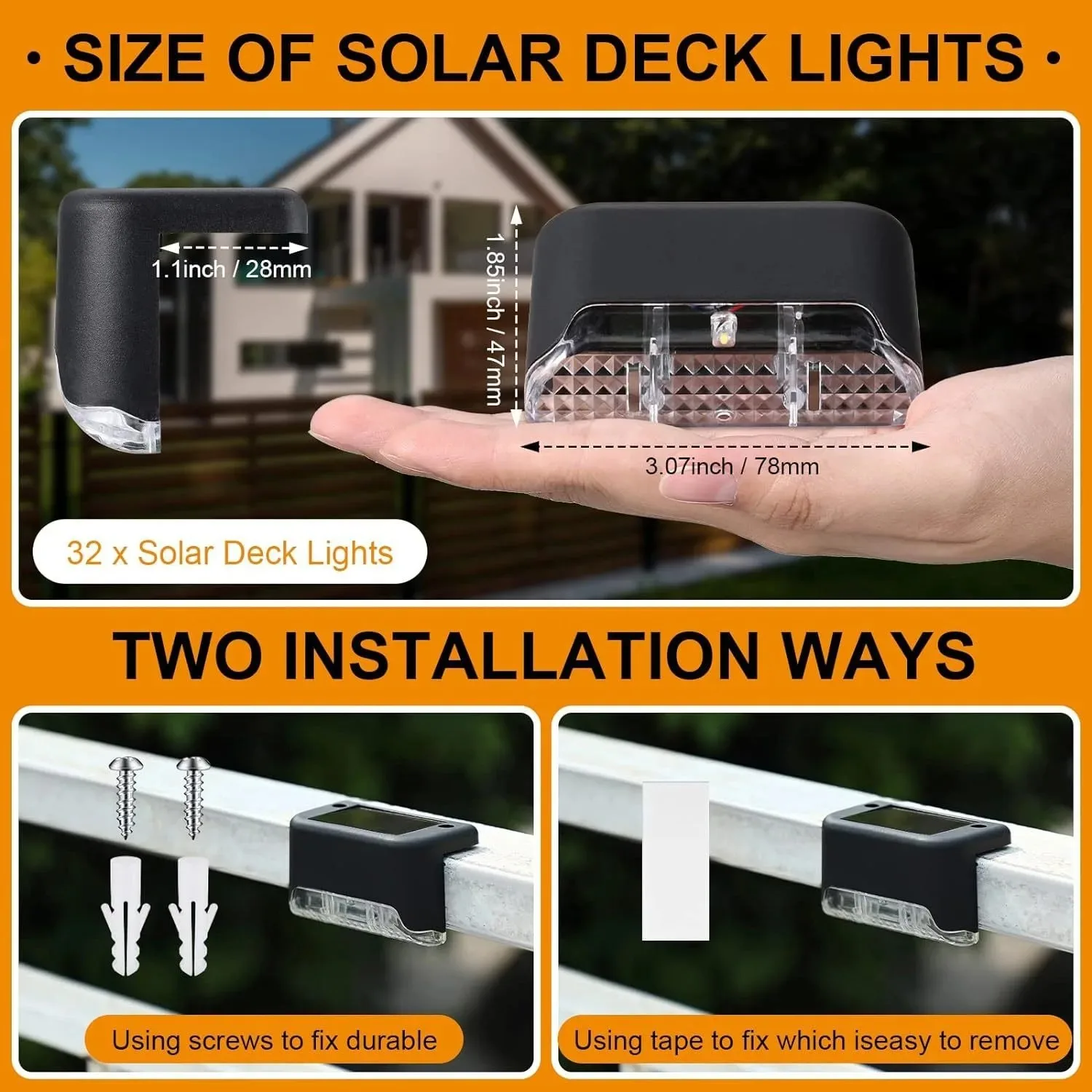 4-32 Pack Solar Step Lights LED Outdoor Stair Lights Waterproof Solar Powered Garden Path Lights for Patio Steps Deck Balcony