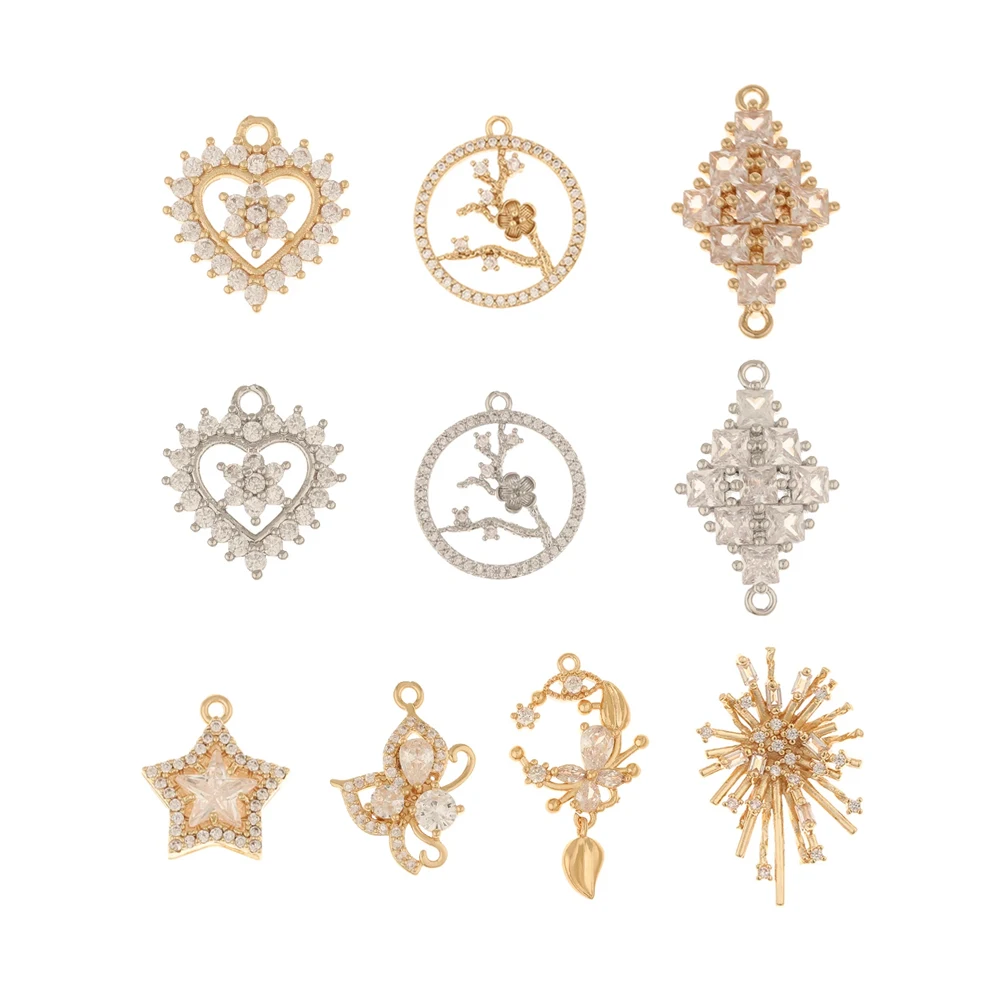 

Cordial Design 30Pcs Jewelry Accessories/CZ Pendant/Hand Made/Heart Star Shape/Charms/DIY Bracelets Making/Earring Findings